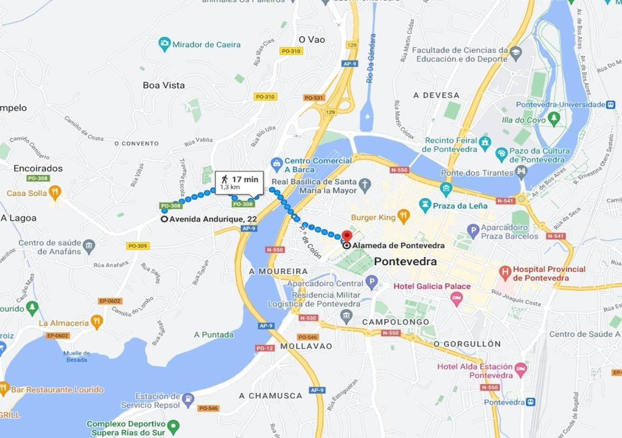 Apt Soleado Y Silencioso - Garaje- A 17 Min Andando Del Centro De Понтеведра Экстерьер фото